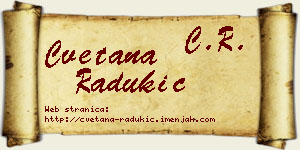Cvetana Radukić vizit kartica